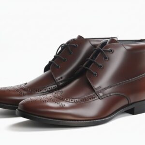 Height increasing  shoe Leather Brown